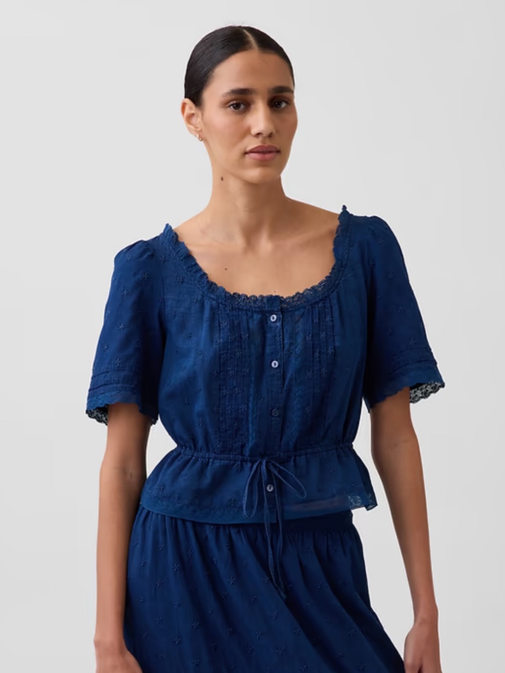 GAP Lace-Trim Peplum Top